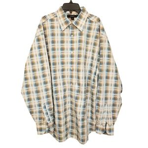 SEAN JOHN Plaid Shirt Casual Dress Button Down XL